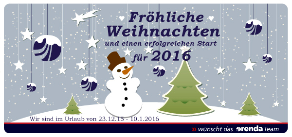 Wir wünschen euch ein fröhliches Weihnachtsfest und einen erfolgreichen Start in 2016