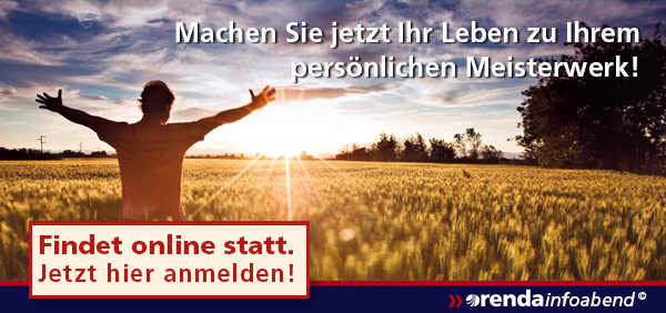 Kommender kostenloser Infoabend 2021-04 findet online statt.